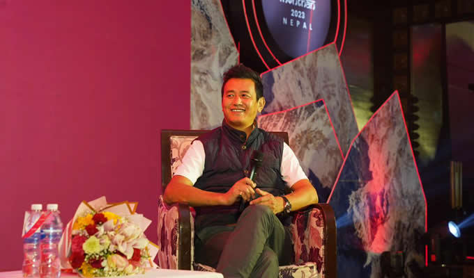 Baichung Bhutia in a corporate event