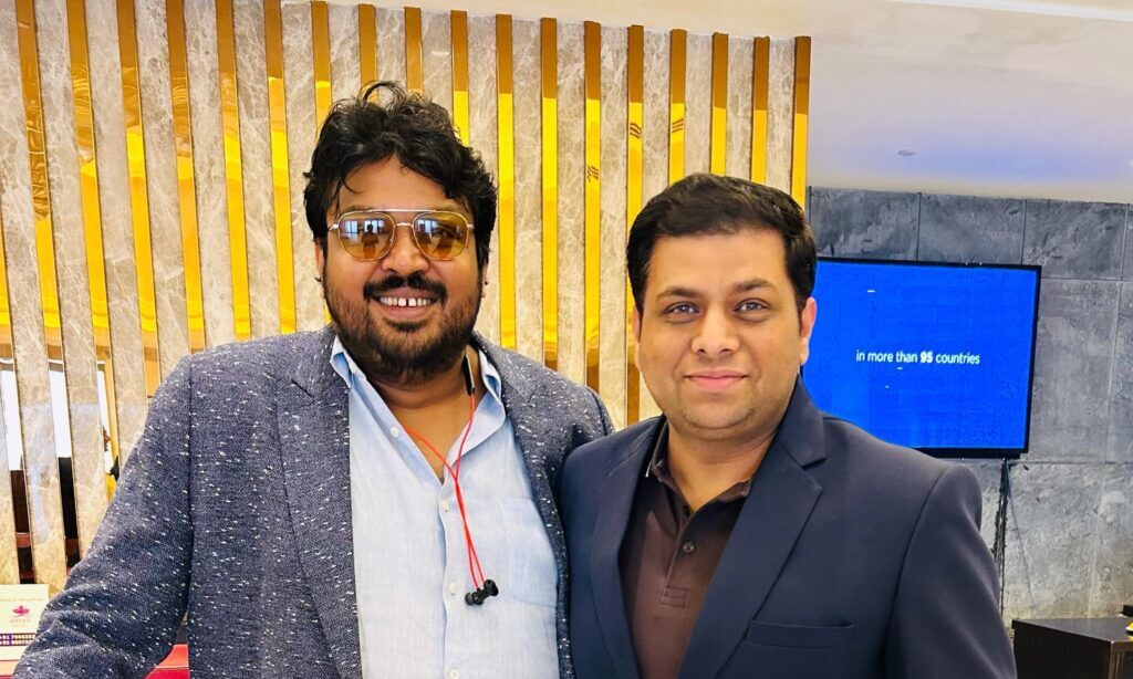 Yogesh Kumar with actor Faisal Malik at corporate event in Lucknow