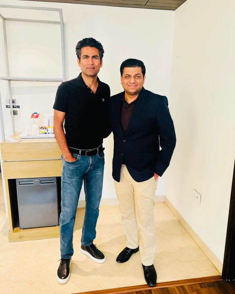 Yogesh Kumar with cricketer Mohammad Kaif at corporate event in Lucknow